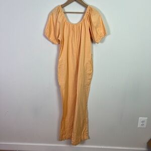 Free People Light Orange Scoop Neckline Short Sleeve Jumpsuit Women Size X Small